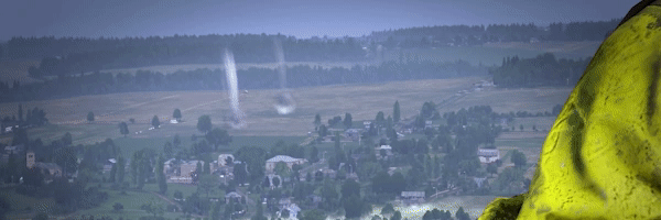 Survivor overlooking contanimated area