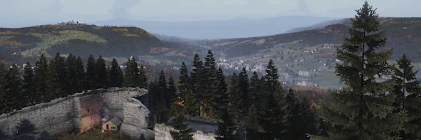 Landscape and zombies shown